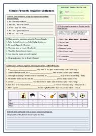 simple present negative sentences english esl worksheets for distance learning and physical classrooms