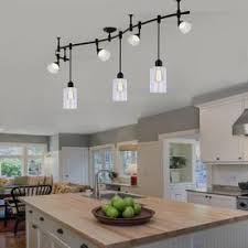 Allen Roth 7 Light 96 In Bronze Dimmable Led Flexible Track Light With Clear Seeded Glass Lowes Com Flexible Track Lighting Track Lighting Kitchen Flexible Track