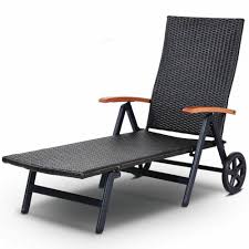 Costway Folding Back Adjustable Aluminum Rattan Patio Outdoor Lounge Chair Without Cushion Recliner With Wheels In Brown Op3417 The Home Depot In 2020 Lounge Chair Outdoor Pool Chaise Lounge Outdoor Chaise
