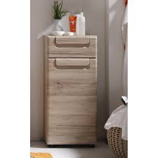Contactez nous pour des conseils personnalisés ! Meuble Bas De Salle De Bain Contemporain 1 Porte 1 Tiroir Chene Clair Mileane Matelpro