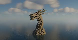 These aren't really supposed to be an actual dragon or something, i just tried something and this was the result. Made A Dragon Head In The Middle Of The Ocean Minecraft Minecraft Designs Minecraft Statues Minecraft