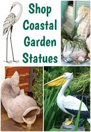 Coastal Garden Statues Garden Decor Ideas With Sea And Shore Animals Garden Statues Beach Theme Garden Coastal Beach Decor