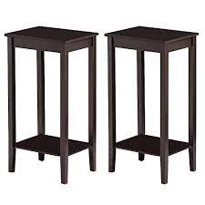 The three drawers are constructed with smooth wooden runners for added durability and provide plenty of space to store your clothes neatly away. Buy Yaheetech Tall End Table With Storage Shelf Wood Sofa Side Table Coffee Table For Living Room Dark Coffee Set Of 2 Online In Turkey B075r8f8gd