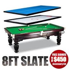 4in1 Function 8ft Slate Billiards Table Tennis Air Hockey Top 7ft Pool Table Table Tennis Table