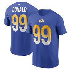 Men S Nike Aaron Donald Royal Los Angeles Rams Name Number T Shirt