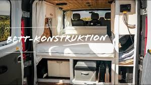 Ausziehbett 190x90 cm hellgrau bekker. Bett Konstruktion Mal Anders Umbau Zum Camper Van Opel Vivaro Youtube