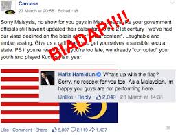 Kepada pelaku yang memasang bendera terbalik ini, di mana kesetiaan anda pada negara? Hafiz Hamidun Ajar Sikap Biadap Band Metal Terbalikkan Bendera Malaysia