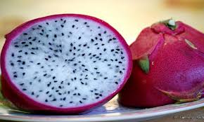 This fruit comes from the cactaceae family of climbing cacti and develops from a flower produced by the cacti. Enter The Dragon Fruit