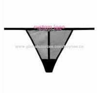Customized logo sexy women G-strings transparent mesh women thongs
