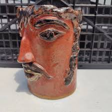 HANDMADE POTTERY CERAMIC pot artist signed Barbara owl motif? $45.00