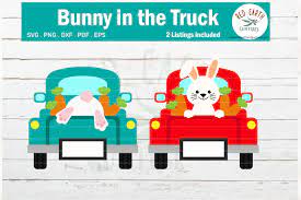 Download Easter Bunny In Back Of Pickup Truck Graphic By Redearth And Gumtrees Creative Fabrica