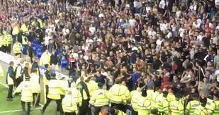 Dramatic video and pictures show Hajduk Split fans surging at stewards to  attack Everton supporters as crowd trouble halts game - Mirror Online