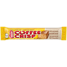 It's probably cadbury dairy milk although many people say since cadbury was taken over by kraft/mondelez international it's not as good. Coffee Crisp Bar Nestle Canada