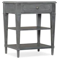 Keep your side table contemporary with this single drawer hairpin leg nightstand. Hooker Furniture Hamilton 5770 90115 Gry One Drawer Bedside Table With 2 Shelves Dunk Bright Furniture Nightstands