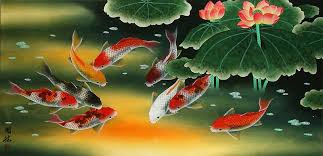Maybe you would like to learn more about one of these? Koi Fish Pond Art Water Lilies Lily Pads Frog Pond Japanese Water Garden Fancy Goldfish 12in X 8in Stretched Canvas Print Giclee Art Collectibles Vadel Com