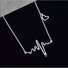 Heartbeat Necklace Heartbeat Necklace Ekg Necklace Accessories Necklace