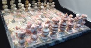Mexican Onyx Marble Chess Set Pink Gray Complete Game Board 32 Playing Pieces Ebay Marble Chess Set Chess Set Chess Set Unique