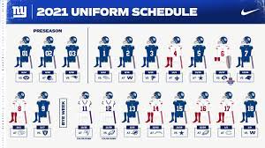 Giants Preseason Schedule 2022 Giants Release Uniform Schedule For 2021 Nfl Regular Season | How To Buy  Giants Jerseys, Tickets - Nj.com