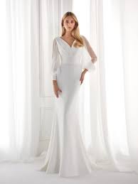 Refined Off White Mermaid Wedding Dress Minimal Wedding Dress Dresses Draped Wedding Dress