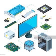 Isometric Illustrations Of Computer Hardware Vector Pictures Set Computer Hardware Computer Computer Equipment