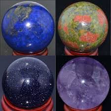 16mm 30mm 40mm Wholesale Lots Mix Natural Gemstone Sphere Crystal Ball Healing In 2020 Crystal Ball Natural Gemstones Gemstones