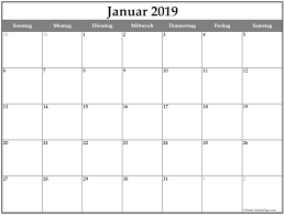 Januar Kalender 2019 Pdf Bookmark Template Excel Calendar Template Monthly Calendar Template
