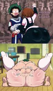 Rule 34 XYZ / my hero academia, izuku midoriya, ochako uraraka, ochako  uraraka (hero outfit), nsf wario