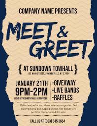 Check flyer meet and greet prices with the click of a button. Meet Greet Flyer Vorlage Postermywall