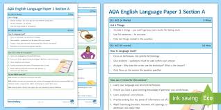 Feb 18, 2018 · aqa gcse english language paper 1 question 5 posted on february 18, 2018 by emma lee so, we've worked our way through the reading section of paper 1 on the 8700 specification, and now it's time to take a look at an overview and some tips for question 5. Aqa English Language Paper 1 Section A Hints And Tips