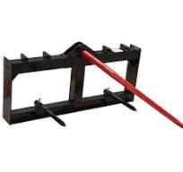 49" Hay Spear Attachment Frame w/ 17" Dual Stabilizer Bar fits Bobcat  Tractors, Mowers - 3,000 lbs WLL