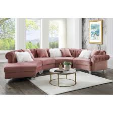 Before anything else, you should find a suitable spot for a curved sofa or sectional in your home.in theory, you have lots of. Fc Design Button Tufted Curved Sectional Sofa With Acrylic Leg And 7 Throw Pillows In Pink Velvet Wayfair