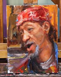 Did a quick piece using limited brush strokes and large brush. A great  exercise and so fun to do with a fellow artist friend❤️❤️