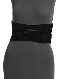Balmain Wide Crisscross Leather Belt In Black Lyst