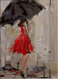 Photos In The Rain In The Rain 1 Above Oil On Canvas 9x12 Sold Dancing In The Rain Umbrella Art Painting Art Painting