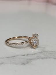 Hidden halo engagement ring rose gold. The Perfect Engagement Ring Setting Prong Engagement Rings Wedding Rings Unique Gold Oval Engagement Ring