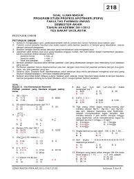 Maybe you would like to learn more about one of these? Soal Pmb Apoteker Unhas