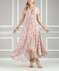 Suzanne Betro Peach Floral Hi Low Dress Women Plus Zulily Womens Dresses Hi Low Dresses Dresses