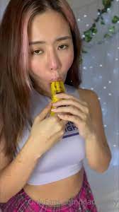 Kiaraakitty Banana Deepthroat Blowjob PPV Onlyfans Porn Video