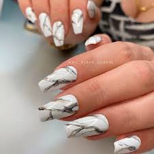 Th e best 15+ stylish marble square nail designs. Stylish Belles Cutemanicureposts Cute Long Fall Nails Coffin