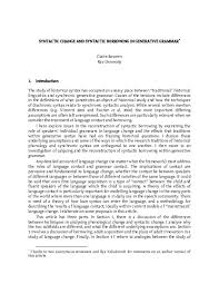 An example of syntactic change in english can be seen in the development. Pdf Syntactic Change And Syntactic Reconstruction In Generative Grammar Claire Bowern Academia Edu