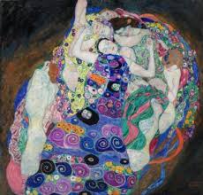 Portrait-style painting by Gustav Klimt
