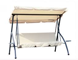 Outsunny, 3 posti, convertibile a letto. Dondolo Da Giardino 3 Posti Con Schienale Reclinabile A Letto E Parasole 50258