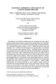 Pdf Bacterial Adherence And Viability On Cutting Board Surfaces