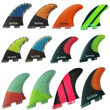 Srfda Surfboard Fins Thruster Set Blue Fcs Ii G5 New Surf Fin Skeg Fiberglass With Carbon Fins M Size Surfboard Fins Surfboard Cool Things To Buy