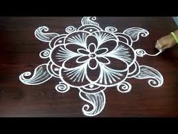 Latest Kolam Designs With 5x3 Middle Dots New And Easy Rangoli Designs Simple Muggulu Youtube Muggulu Design Rangoli Designs Rangoli Border Designs