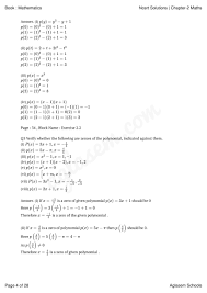 Also, take the help of the cbse class 9 mathematics important questions (with answers) to practice important questions for the annual exam preparations. Ncert Solutions For Class 9 Maths Chapter 2 Polynomials Aglasem Schools