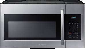 Samsung Me16h702ses 1 6 Cu Ft Over The Range Microwave Oven With Eco Mode Auto Defrost 2 Stage Cooking 1 000 Cooking Watts 10 Power Levels And 300 Cfm Venting System Stainless Steel