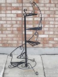 Vintage Wrought Iron Spiral Stand Spiral Steps Plant Stand Wrought Iron Plant Stands Outdoor Metal Plant Stands Wrought Iron Design