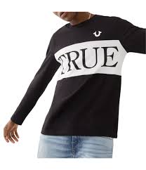 Update this logo / details. True Religion Color Block Over Sized Logo Long Sleeve Graphic Tee Dillard S