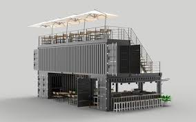 3d Model Shipping Container Cafe Restaurant Turbosquid 1586357 In 2020 Container Cafe Shipping Container Cafe Container Restaurant